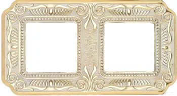 Рамка Fede Firenze на 2 поста, универсальная, gold white patina