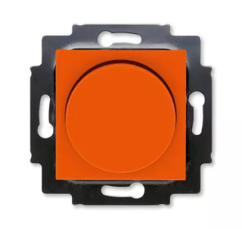 ABB Levit оранжевый / дымчатый чёрный Светорегулятор поворотно-нажимной 60-600 Вт R