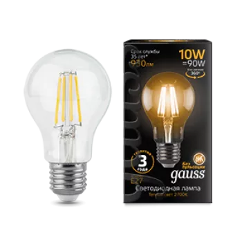 Лампа Gauss Black Filament А60 10W 930lm 2700К Е27 LED 220V