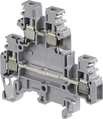 Клемма винтовая M4/6.D2  4 мм.кв. 2-х уровневая, серая