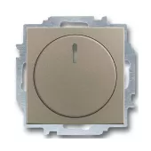 Светорегулятор поворотно-нажимной ABB Basic55 для ламп накаливания 230в и обмоточных трансформаторов 12в, без нейтрали, шампань