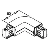 Nobile Угол 90 гр. наружний 220V круглый (L80mm) черный