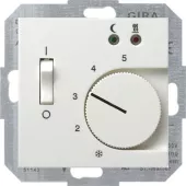 Терморегулятор для тёплого пола Gira System 55, белый глянцевый