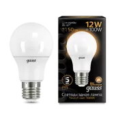 Лампа Gauss Black A60 12W 1150lm 3000K E27 LED 220V