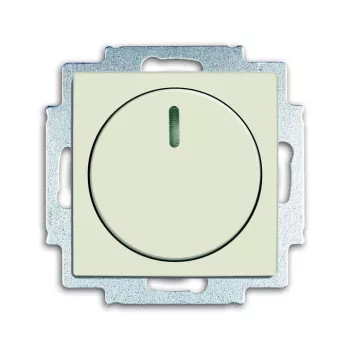 Светорегулятор поворотно-нажимной ABB Basic55 для ламп накаливания 230в, электронных и обмоточных трансформаторов 12в, без нейтрали, chalet-белый