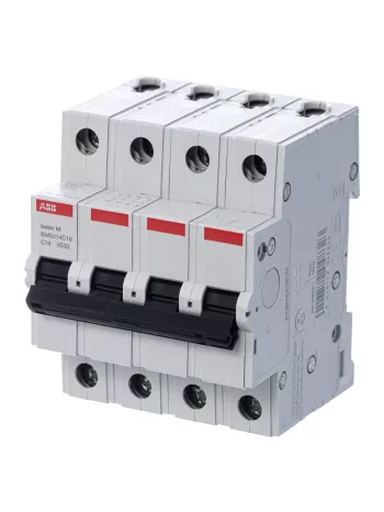 Автоматический выключатель ABB Basic M, 4 полюса, 16A, тип C, 4,5kA