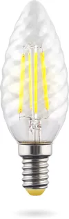 Voltega CRYSTAL Лампа светодиодная свеча витая прозр. 6W Е14 2800К 35х95mm филаменты