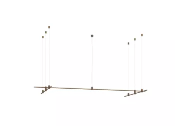 Donolux Magnet Modular System «CODE 1.2», L2000хL1000x2хH95-3000 мм (высота регулируется), DC24V, подвесное основание для модульных светильников, темная бронза, блок питания в комплект не входит