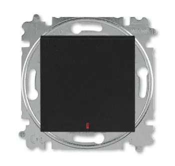 ABB Levit антрацит / дымчатый чёрный Выключатель 1-но клавишный проходной с контрольной подсветкой