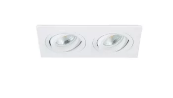 Donolux LED Basis св-к встраиваемый, поворотный квадрат, 2хGU10, L175хW92xH54мм, IP20, белый, без ла