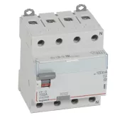 Устройство защитного отключения (УЗО) Legrand DX3, 4 полюса, 100A, 100 mA, тип A, электро-механическое, ширина 4 DIN-модуля