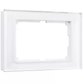 Werkel Favorit белый Рамка для двойной розетки, стекло. W0081101