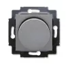 ABB Levit сталь / дымчатый чёрный Светорегулятор поворотно-нажимной 60-600 Вт R