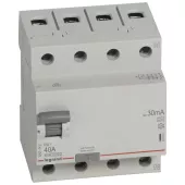 Устройство защитного отключения (УЗО) Legrand RX3, 4 полюса, 40A, 30 mA, тип A, электро-механическое, ширина 4 DIN-модуля