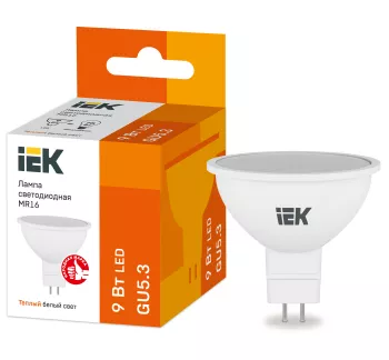 Лампа LED MR16 софит 9Вт 230В 3000К GU5.3 IEK