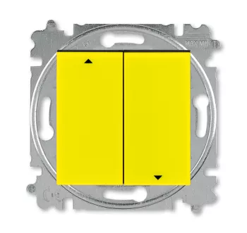 ABB Levit жёлтый / дымчатый чёрный Выключатель жалюзи 2-х клавишный с фиксацией