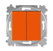 ABB Levit оранжевый / дымчатый чёрный Выключатель кнопочный 2-х клавишный