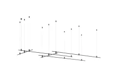 Donolux Magnet Modular System «CODE 1.2», L2000x3xL1000х2хH95-3000 мм (высота регулируется), DC24V, подвесное основание для модульных светильников, черный, блок питания в комплект не входит