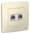 Розетка комбинированная, RJ11 + RJ45 кат.5е, моноблок с рамкой, молочный, Systeme Electric, серия Blanca (фото 4)